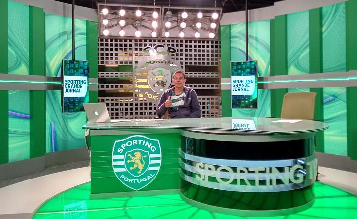 Marcelo Ramos Santos conheceu a estrutura da TV do Sporting (Foto: Acervo pessoal)