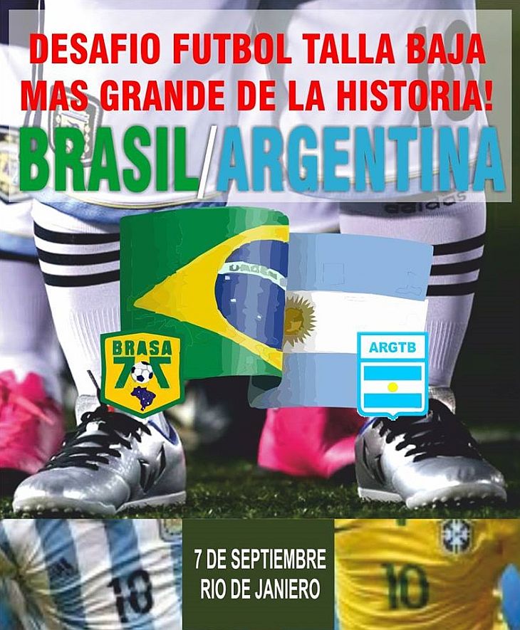 Poster do duelo de futebol de anões entre Brasil e Argentina (Foto: Divulgação)