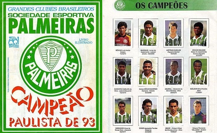 Álbum de figurinhas comemorou o fim do jejum de 16 anos do Palmeiras (Foto: Reprodução)
