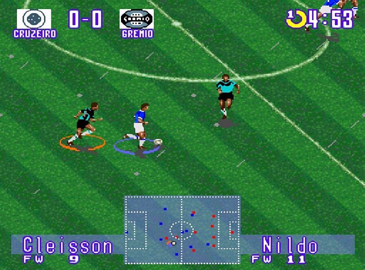 O game SuperStar Soccer tinha uma versão pirata com clubes brasileiros (Foto: Reprodução)