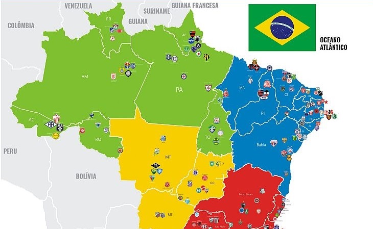 Mapa de Preto Simões, de Curitiba, conta com 182 clubes tradicionais do Brasil (Foto: Preto Simões)