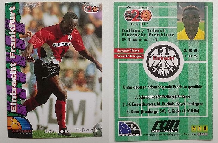 O CFS mandou de brinde um card de Yeboah de 1994 (Foto: Rafael Luis Azevedo/Verminosos por Futebol)