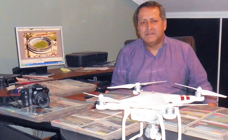 Gustavo usa drones e voos de helicópteros para fazer fotos aéreas (Foto: Acervo pessoal)