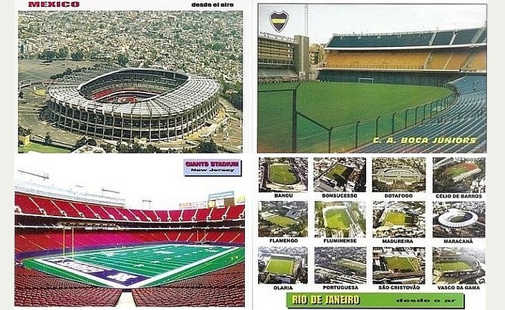 Diferentes postais de estádios da série GRB, a maior do gênero no mundo (Foto: Reprodução)