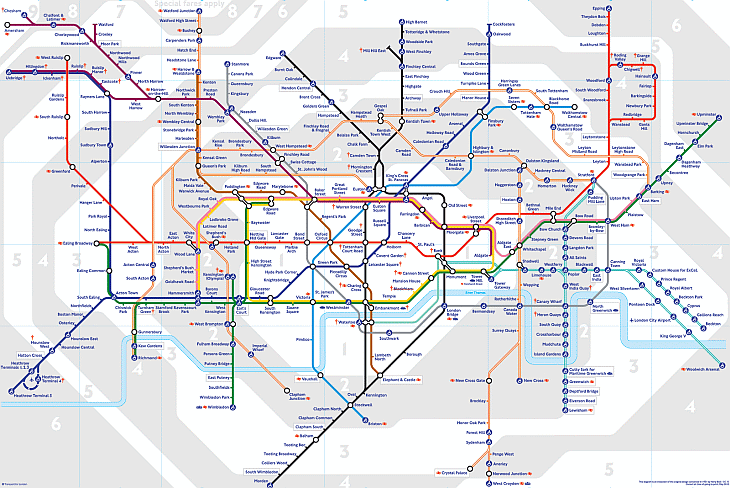 Confere a complexidade do sistema de metrô de Londres (Foto: Reprodução)