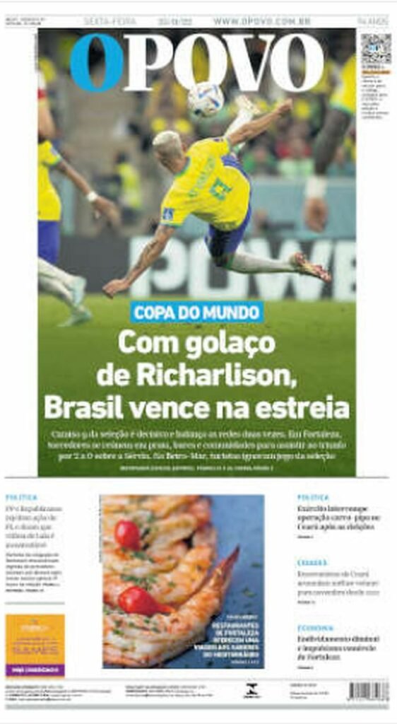 As Capas De Jornais Do Brasil Ap S A Estreia Da Sele O No Qatar