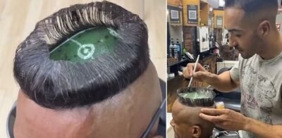 Barbeiro cria corte de cabelo em formato de estádios de futebol