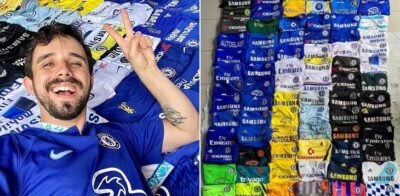 Torcedor brasileiro tem coleção incrível de camisas do Chelsea