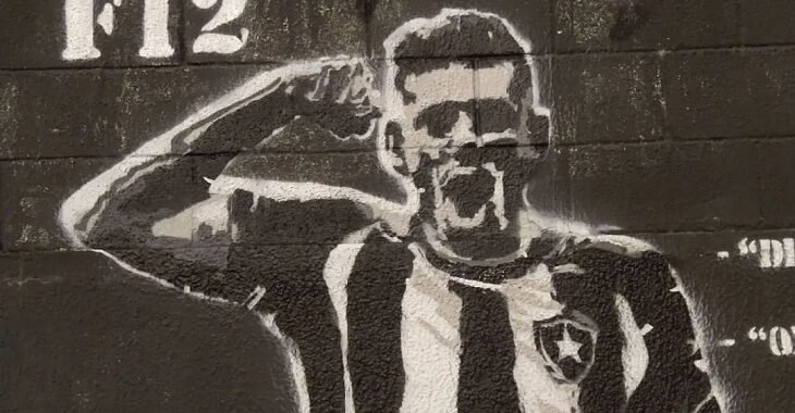 Artista espalha pinturas do Botafogo em muros do Rio de Janeiro